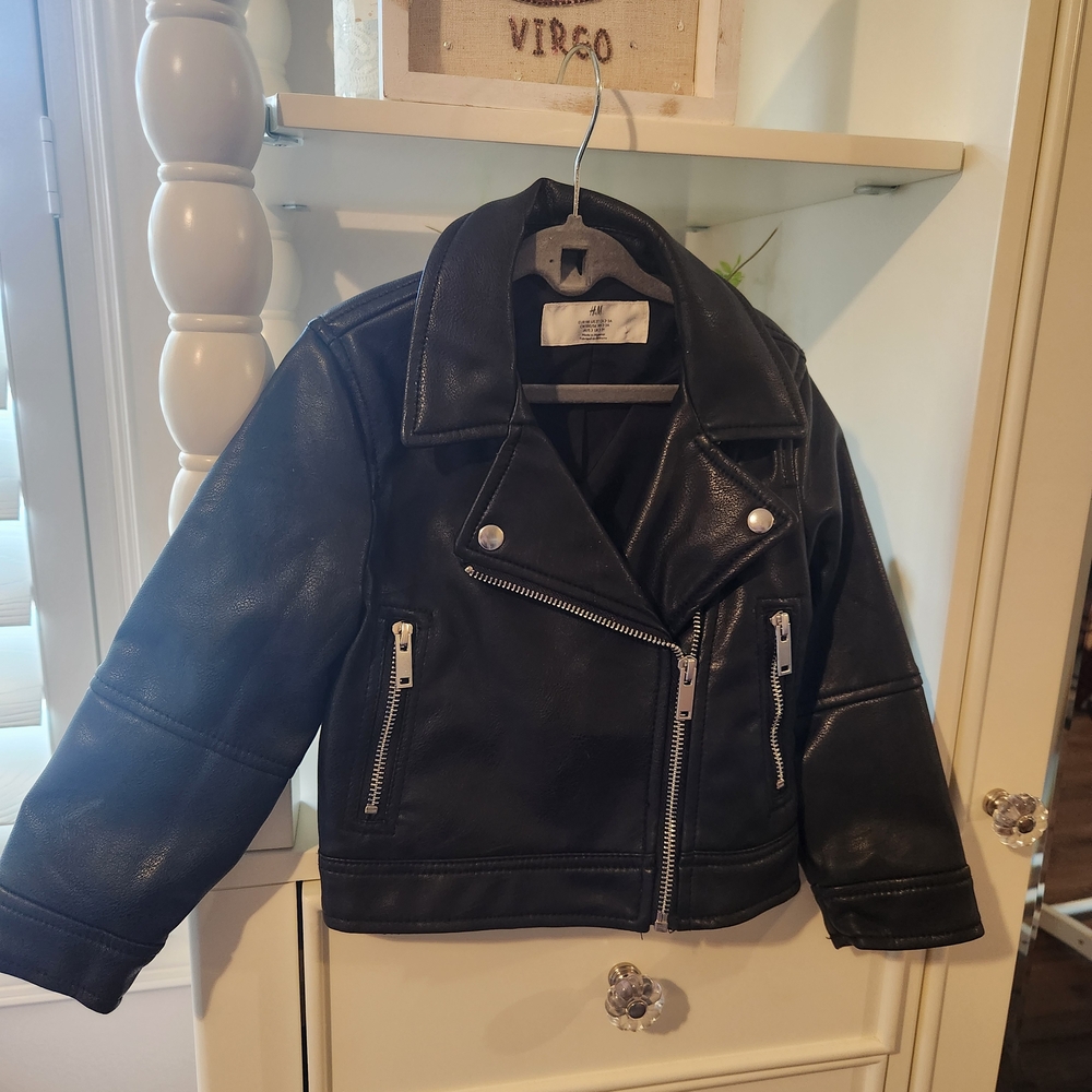 H&M Black Jacket with Textured Finish